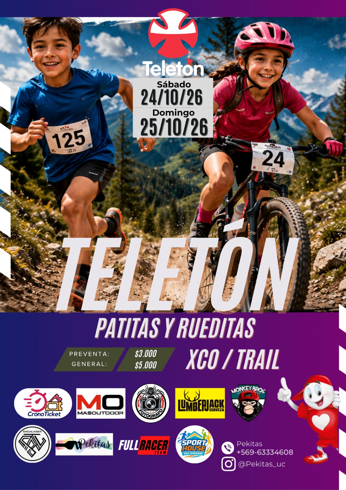 Afiche TELETÓN 2026 - XCO RUEDITAS